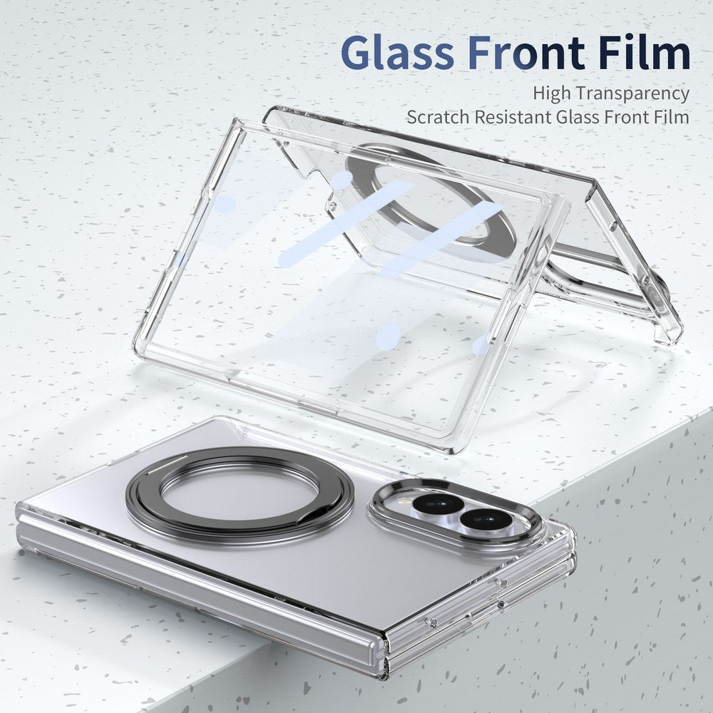 Husă Samsung Z Fold 8 MagRing integrală, Clear/Black