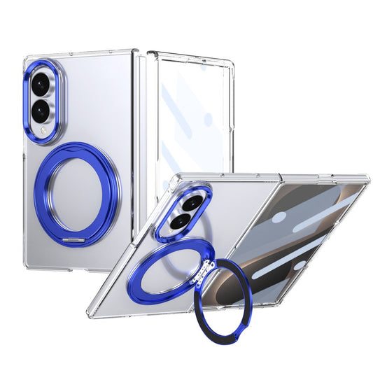 Husă Samsung Z Fold 8 MagRing integrală, Clear/Blue