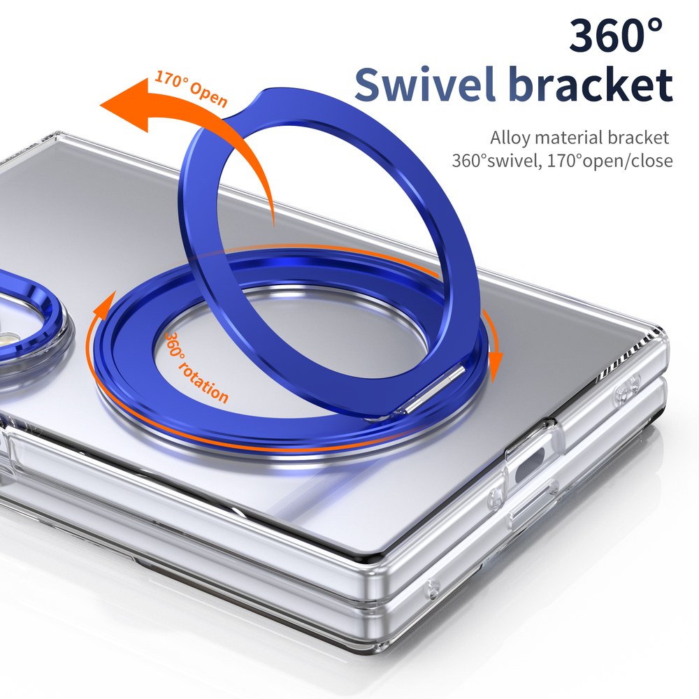 Husă Samsung Z Fold 8 MagRing integrală, Clear/Blue