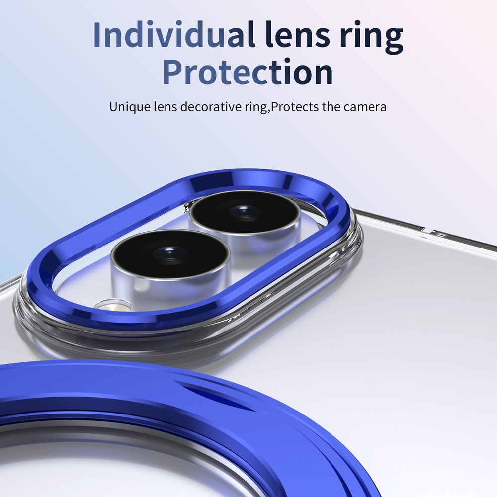 Husă Samsung Z Fold 8 MagRing integrală, Clear/Blue
