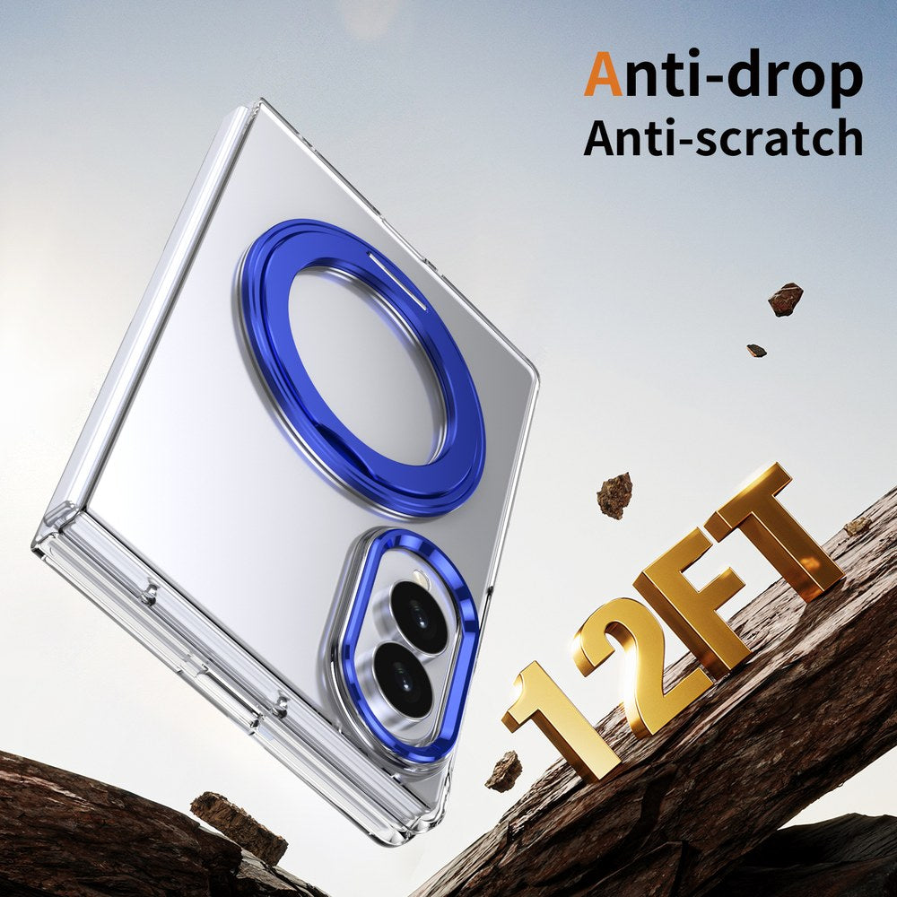 Husă Samsung Z Fold 8 MagRing integrală, Clear/Blue