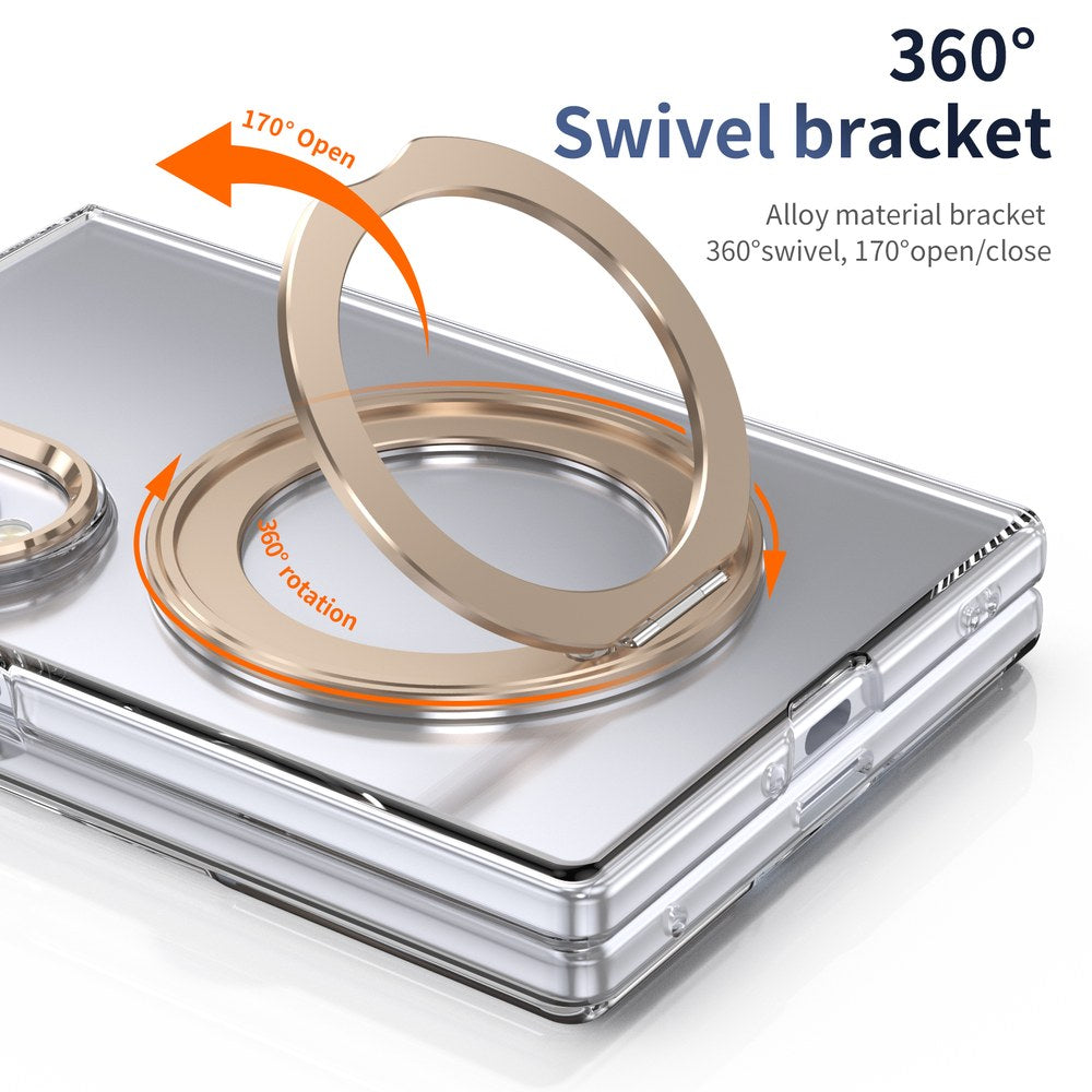 Husă Samsung Z Fold 8 MagRing integrală, Clear/Desert Gold