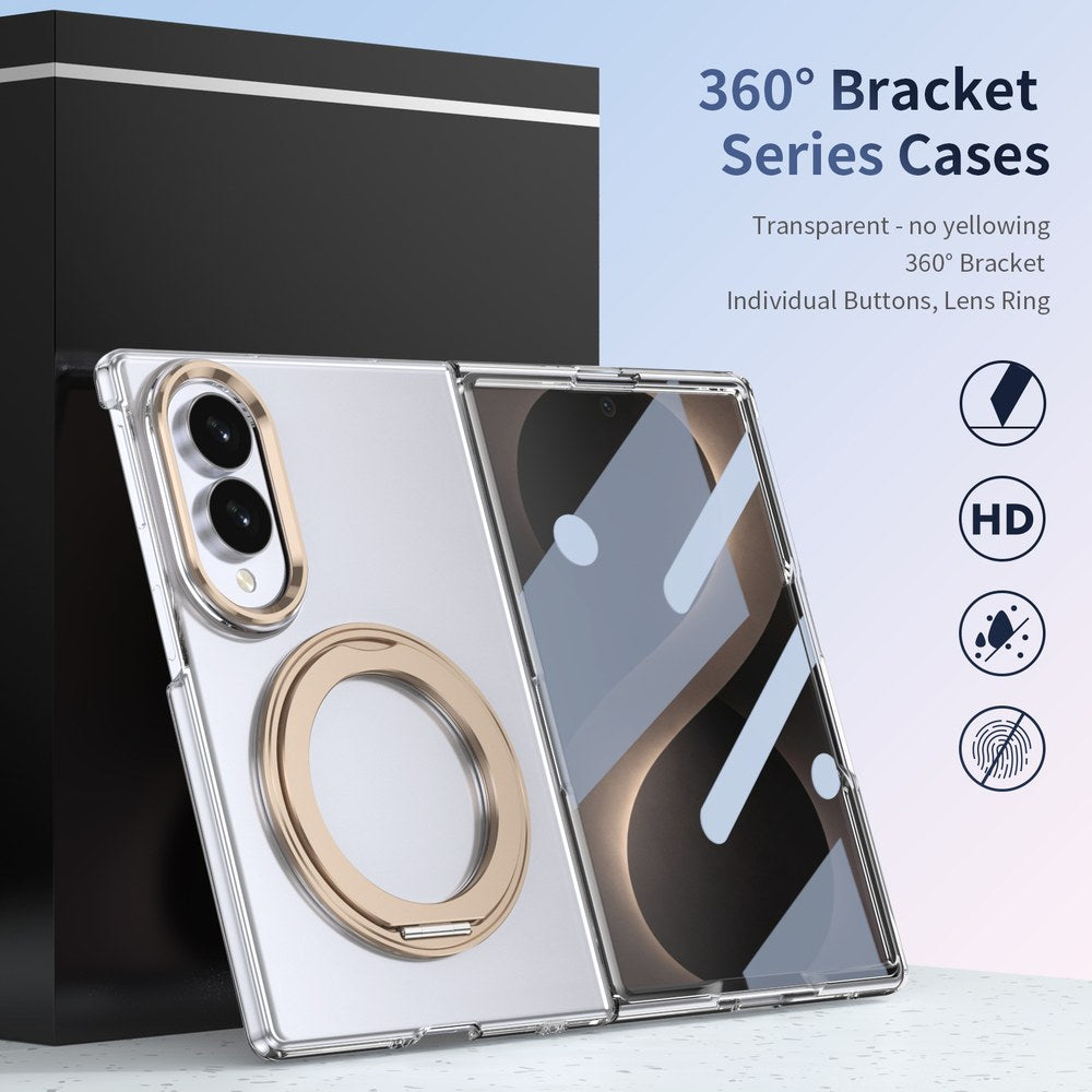 Husă Samsung Z Fold 8 MagRing integrală, Clear/Desert Gold