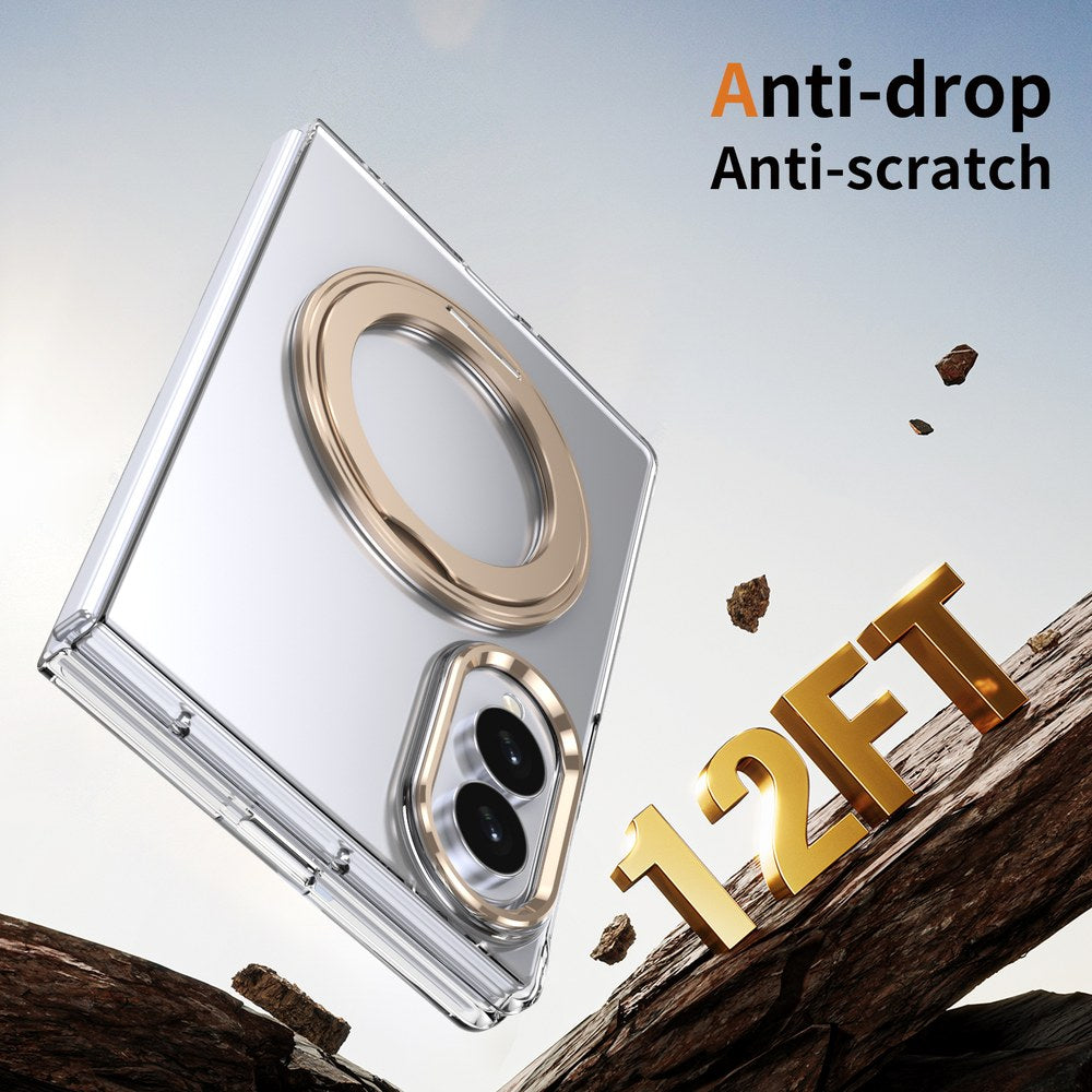 Husă Samsung Z Fold 8 MagRing integrală, Clear/Desert Gold