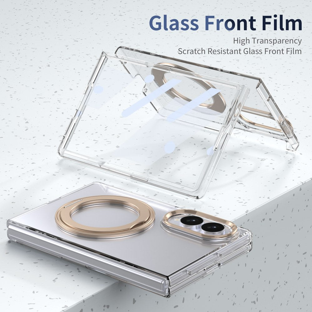 Husă Samsung Z Fold 8 MagRing integrală, Clear/Desert Gold