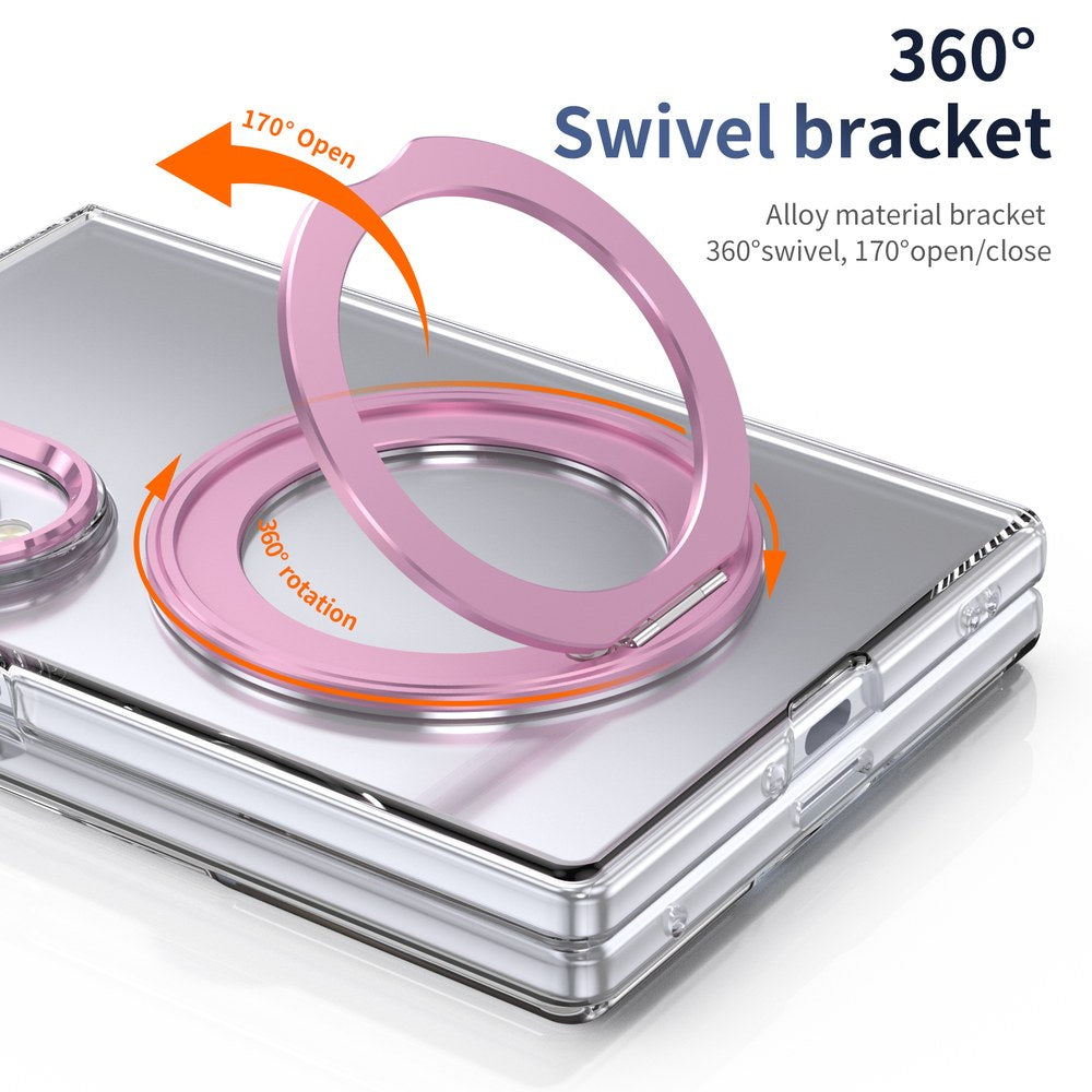 Husă Samsung Z Fold 8 MagRing integrală, Clear/Pink