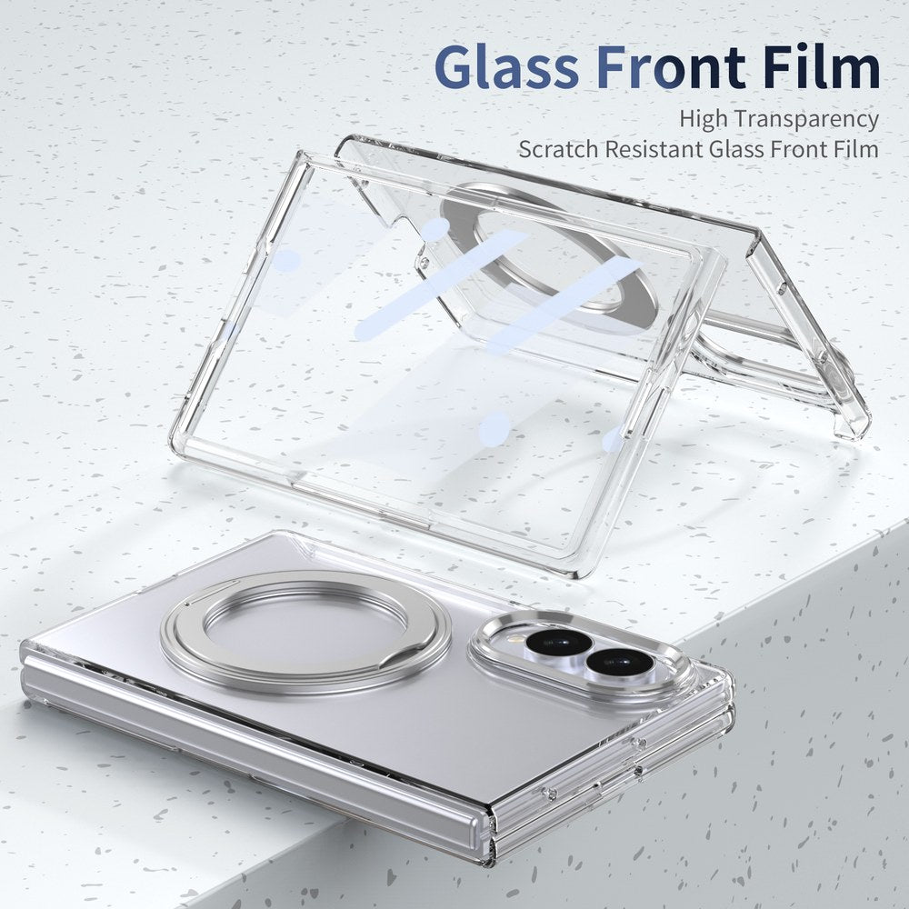 Husă Samsung Z Fold 8 MagRing integrală, Clear/Silver