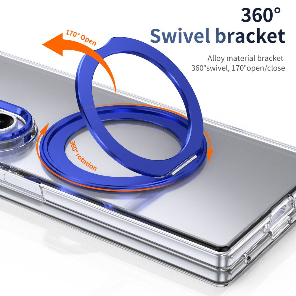Husă Samsung Z Fold 8 Ultra MagRing integrală, Clear/Blue