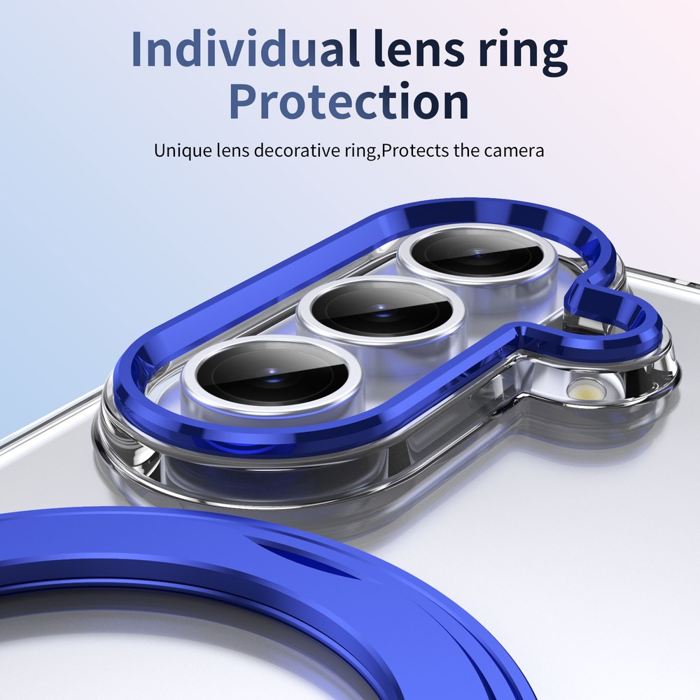 Husă Samsung Z Fold 8 Ultra MagRing integrală, Clear/Blue