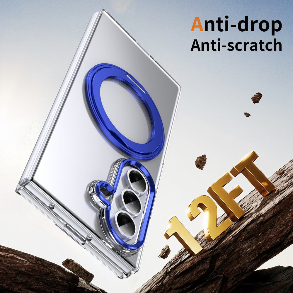 Husă Samsung Z Fold 8 Ultra MagRing integrală, Clear/Blue