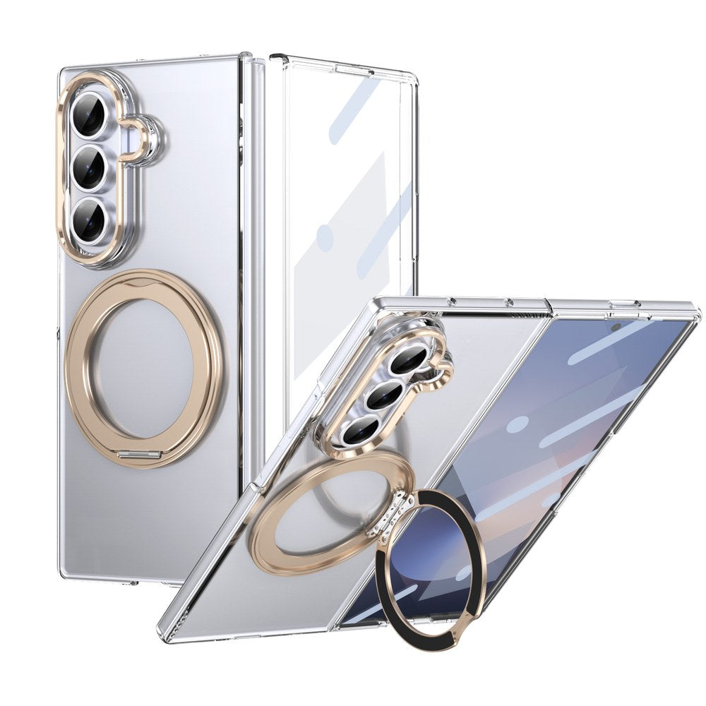 Husă Samsung Z Fold 8 Ultra MagRing integrală, Clear/Desert Gold