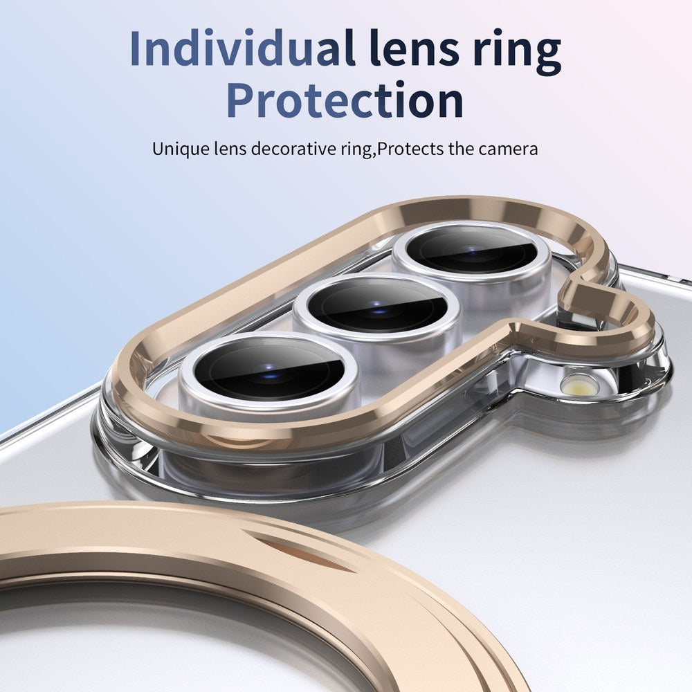 Husă Samsung Z Fold 8 Ultra MagRing integrală, Clear/Desert Gold