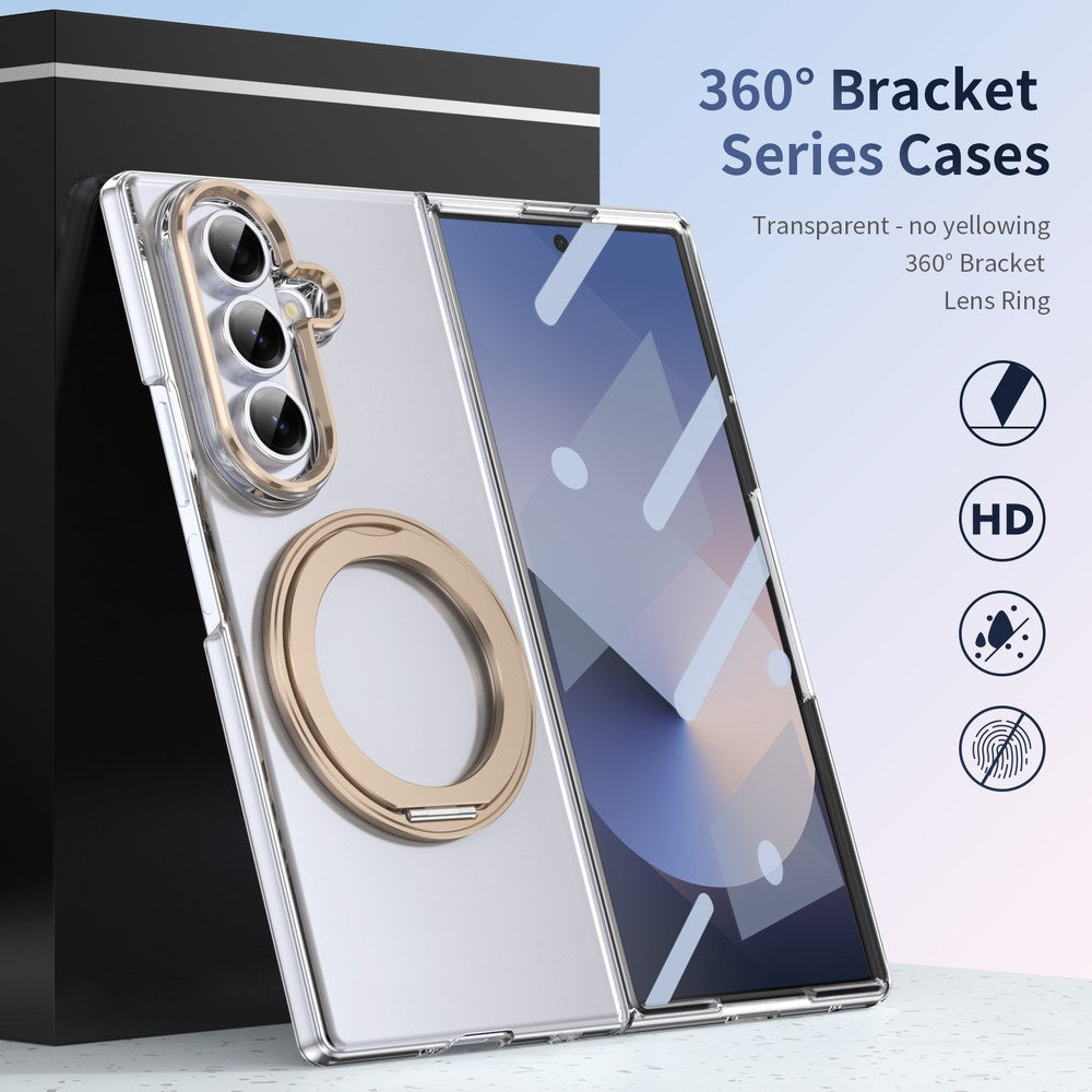 Husă Samsung Z Fold 8 Ultra MagRing integrală, Clear/Desert Gold