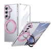 Husă Samsung Z Fold 8 Ultra MagRing integrală, Clear/Pink