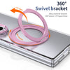 Husă Samsung Z Fold 8 Ultra MagRing integrală, Clear/Pink
