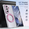 Husă Samsung Z Fold 8 Ultra MagRing integrală, Clear/Pink