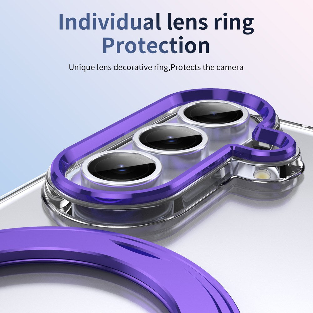 Husă Samsung Z Fold 8 Ultra MagRing integrală, Clear/Purple