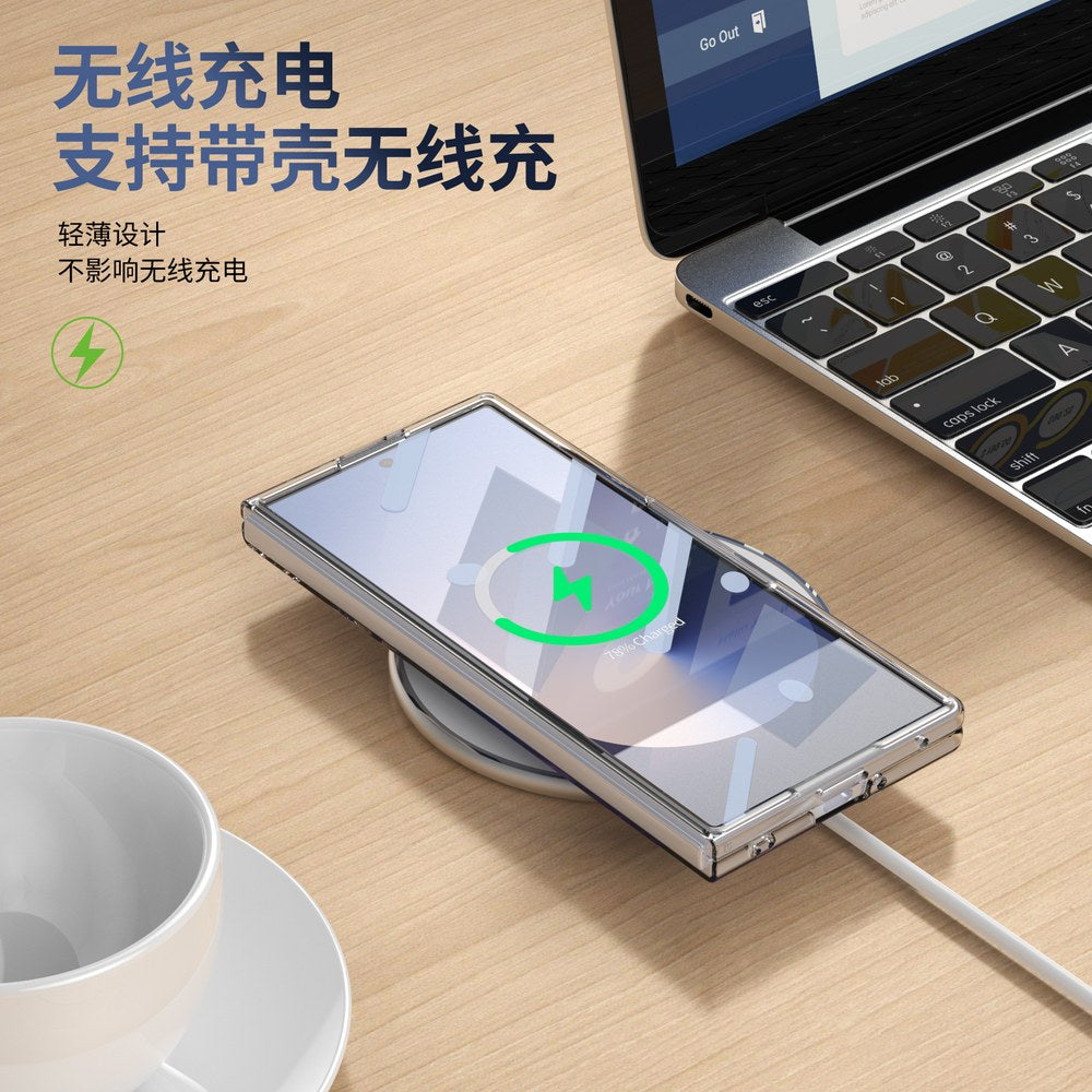 Husă Samsung Z Fold 8 Ultra MagRing integrală, Clear/Purple