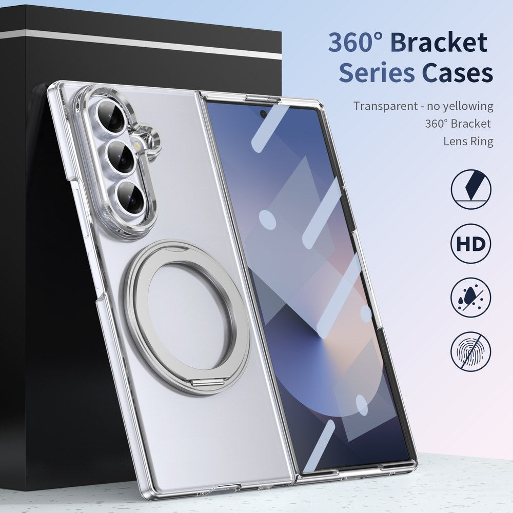 Husă Samsung Z Fold 8 Ultra MagRing integrală, Clear/Silver
