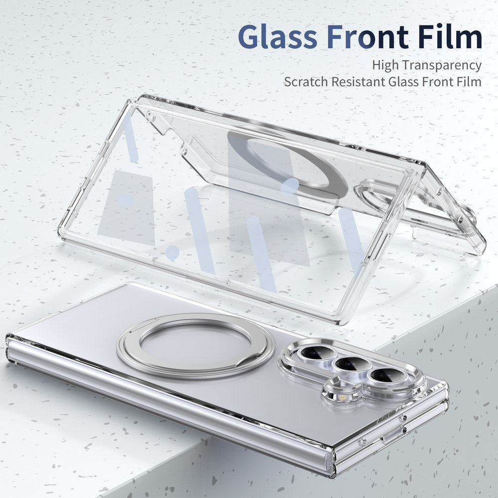 Husă Samsung Z Fold 8 Ultra MagRing integrală, Clear/Silver