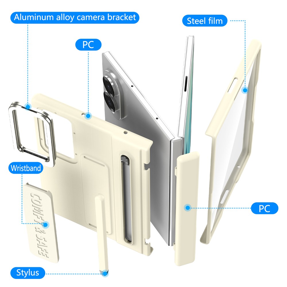 Husă Samsung Z Fold 8 CamBracket II TouchPen, Cream