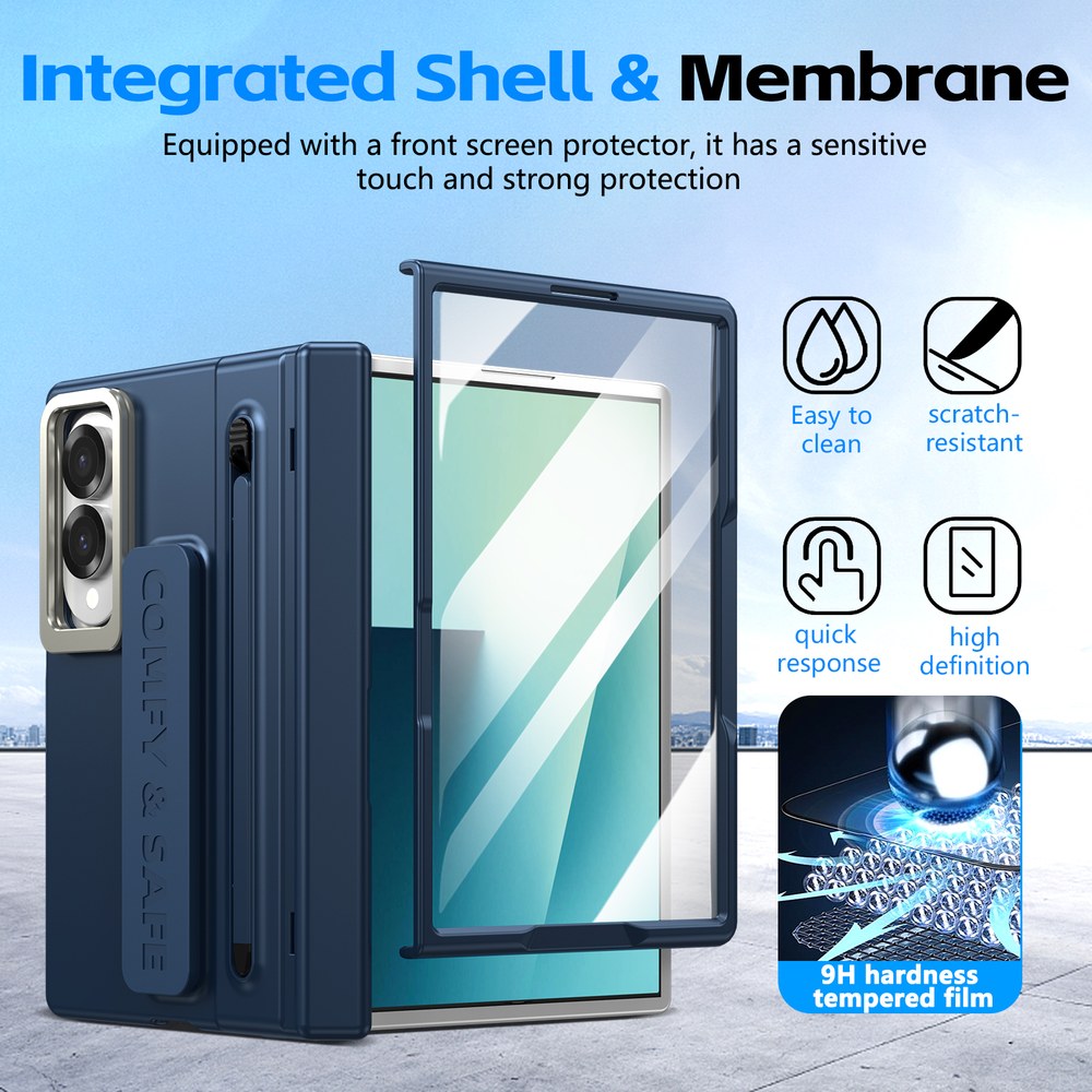 Husă Samsung Z Fold 8 CamBracket II TouchPen, Dark Blue