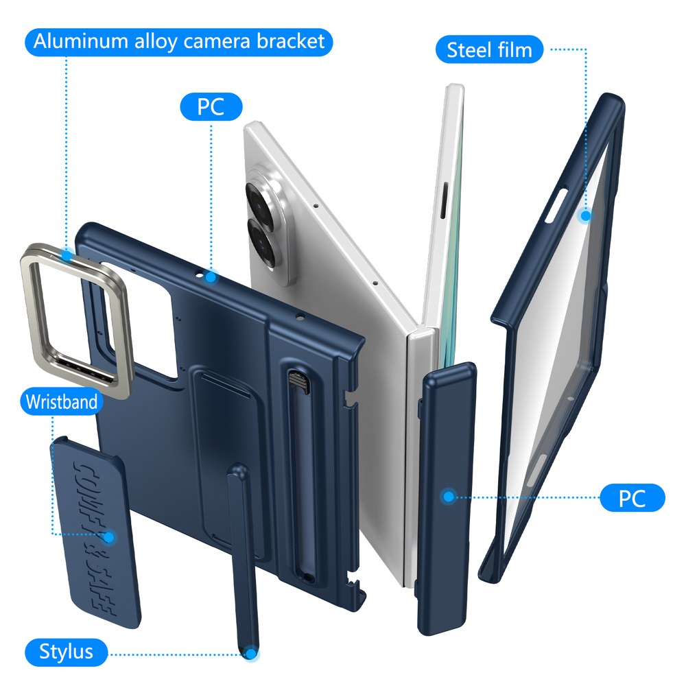 Husă Samsung Z Fold 8 CamBracket II TouchPen, Dark Blue