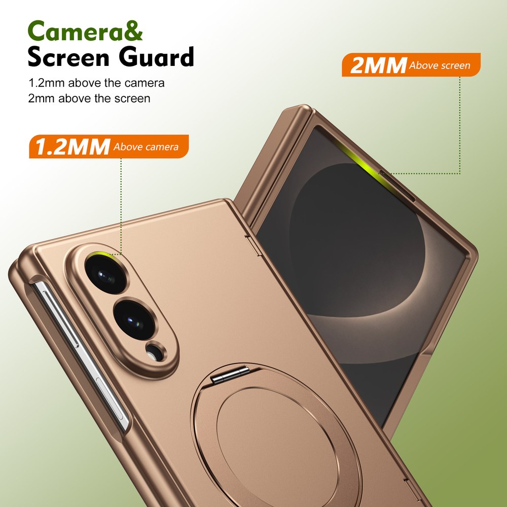 Husă Samsung Z Fold 8 MagRing integrală Frosted, Gold
