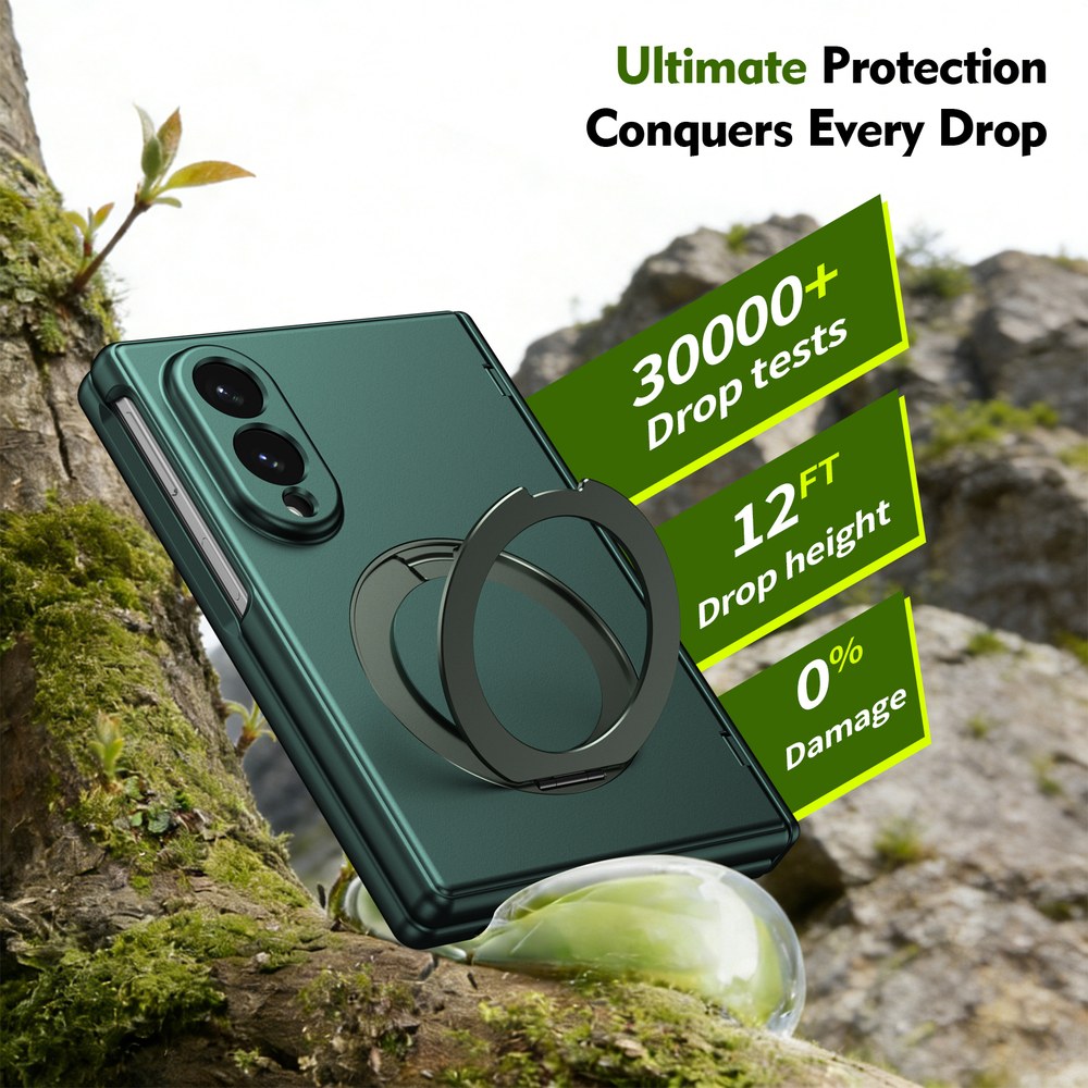 Husă Samsung Z Fold 8 MagRing integrală Frosted, Green