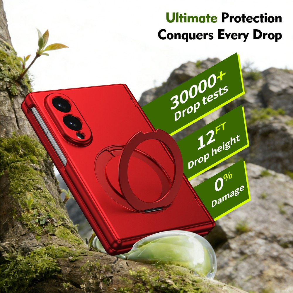 Husă Samsung Z Fold 8 MagRing integrală Frosted, Red