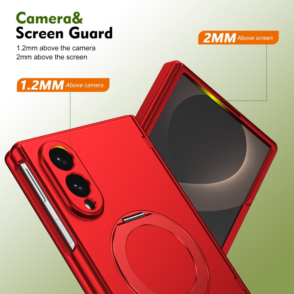 Husă Samsung Z Fold 8 MagRing integrală Frosted, Red