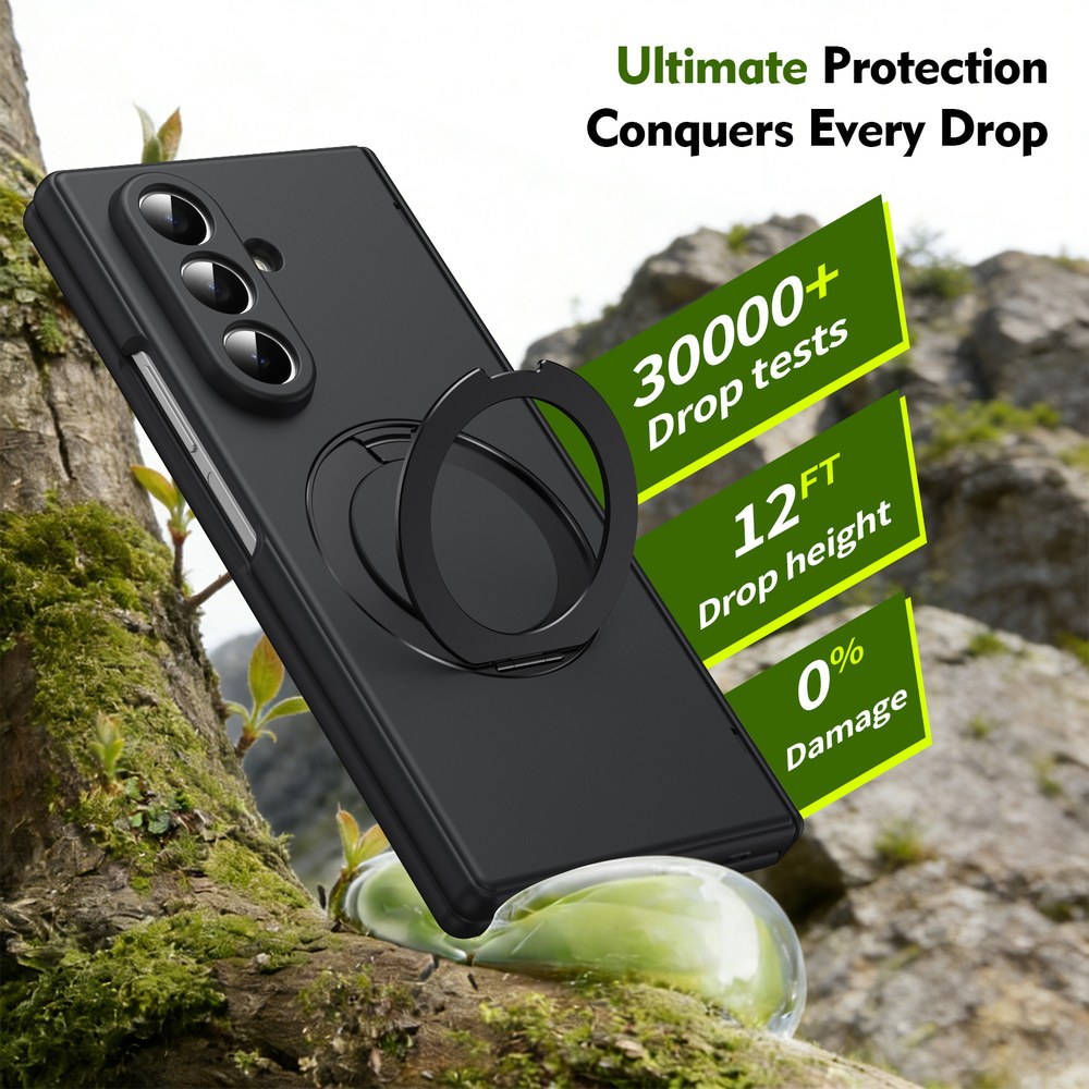 Husă Samsung Z Fold 8 Ultra MagRing integrală Frosted, Black