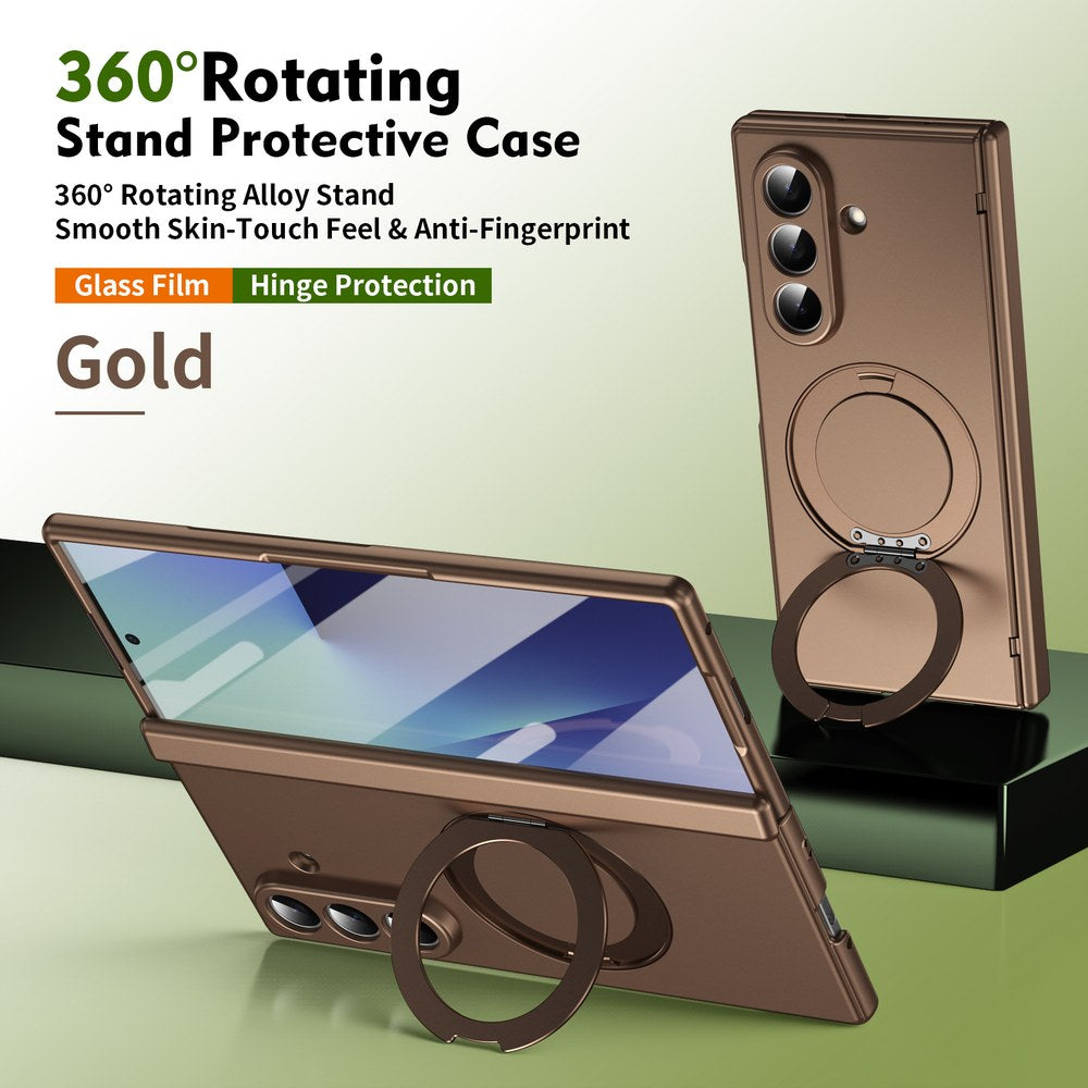 Husă Samsung Z Fold 8 Ultra MagRing integrală Frosted, Gold