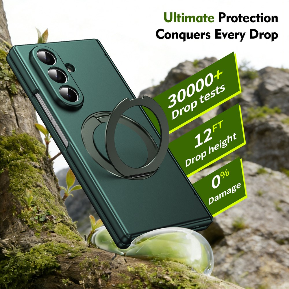 Husă Samsung Z Fold 8 Ultra MagRing integrală Frosted, Green