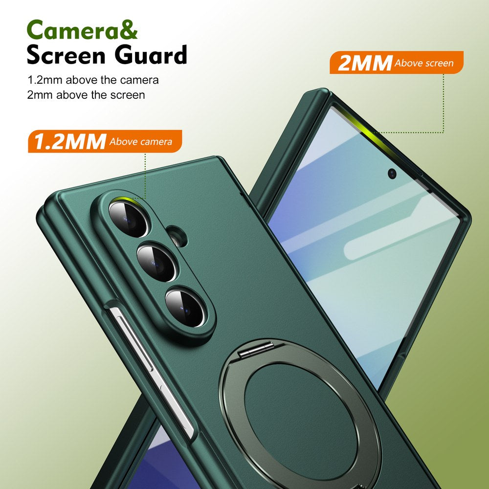 Husă Samsung Z Fold 8 Ultra MagRing integrală Frosted, Green