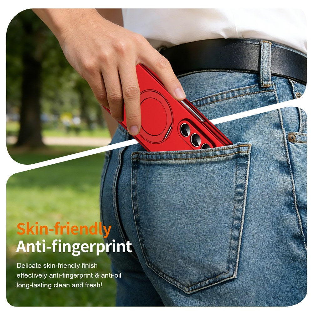 Husă Samsung Z Fold 8 Ultra MagRing integrală Frosted, Red