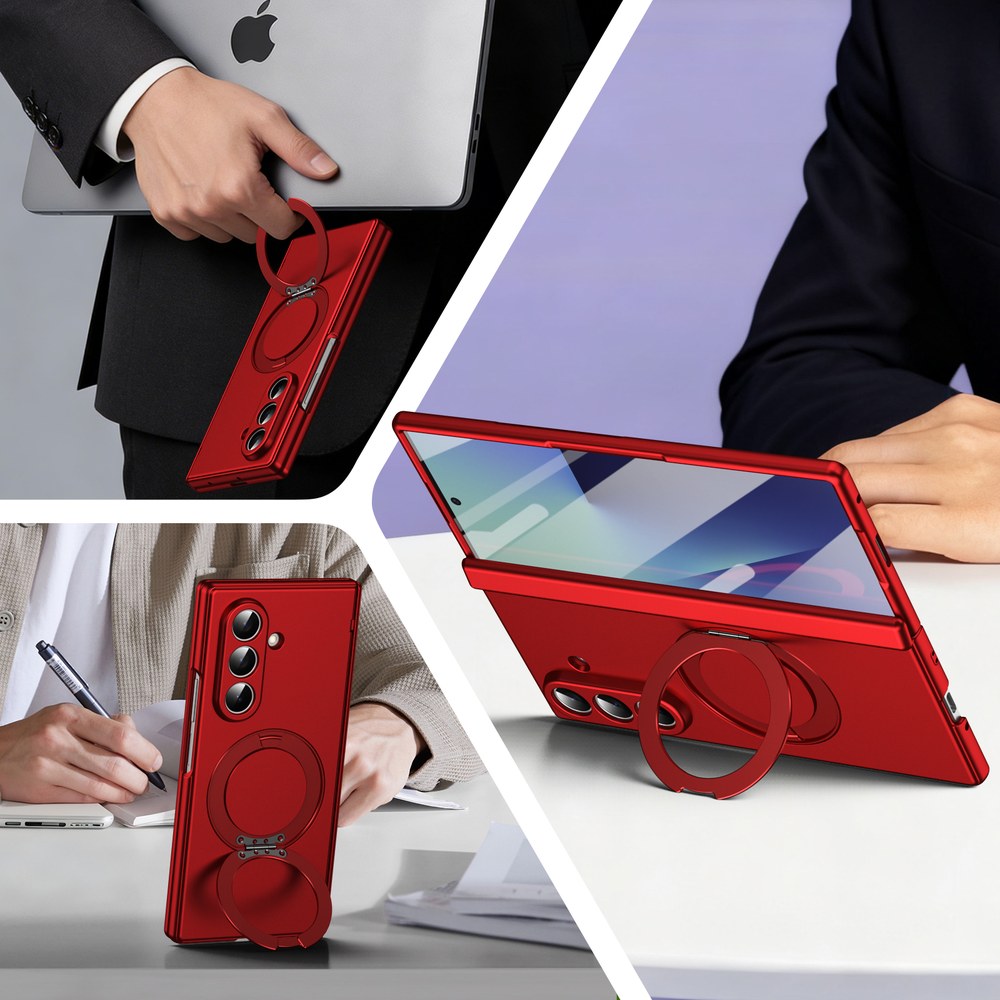 Husă Samsung Z Fold 8 Ultra MagRing integrală Frosted, Red