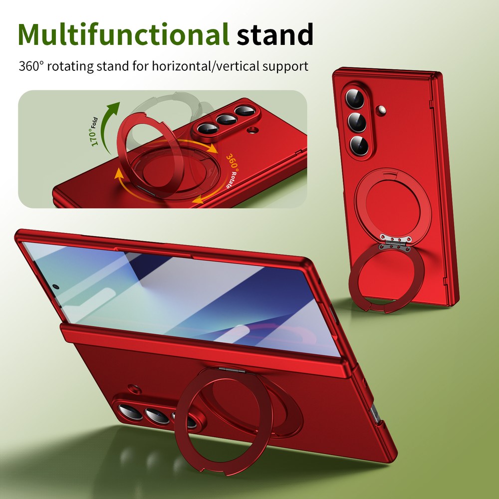 Husă Samsung Z Fold 8 Ultra MagRing integrală Frosted, Red