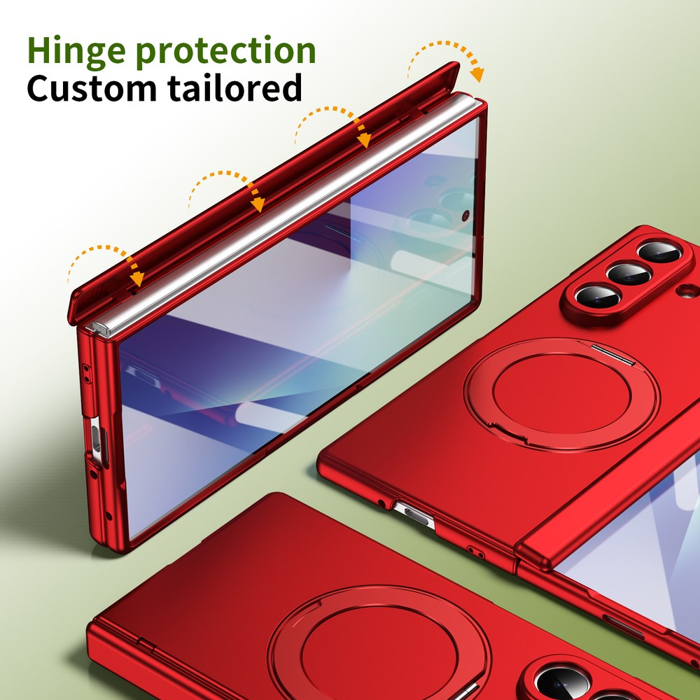 Husă Samsung Z Fold 8 Ultra MagRing integrală Frosted, Red