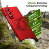 Husă Samsung Z Fold 8 Ultra MagRing integrală Frosted, Red