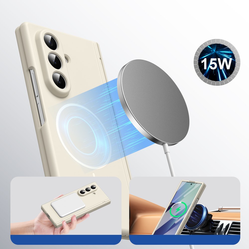 Husă Samsung Z Fold 8 Ultra MagThin integrală, Cream