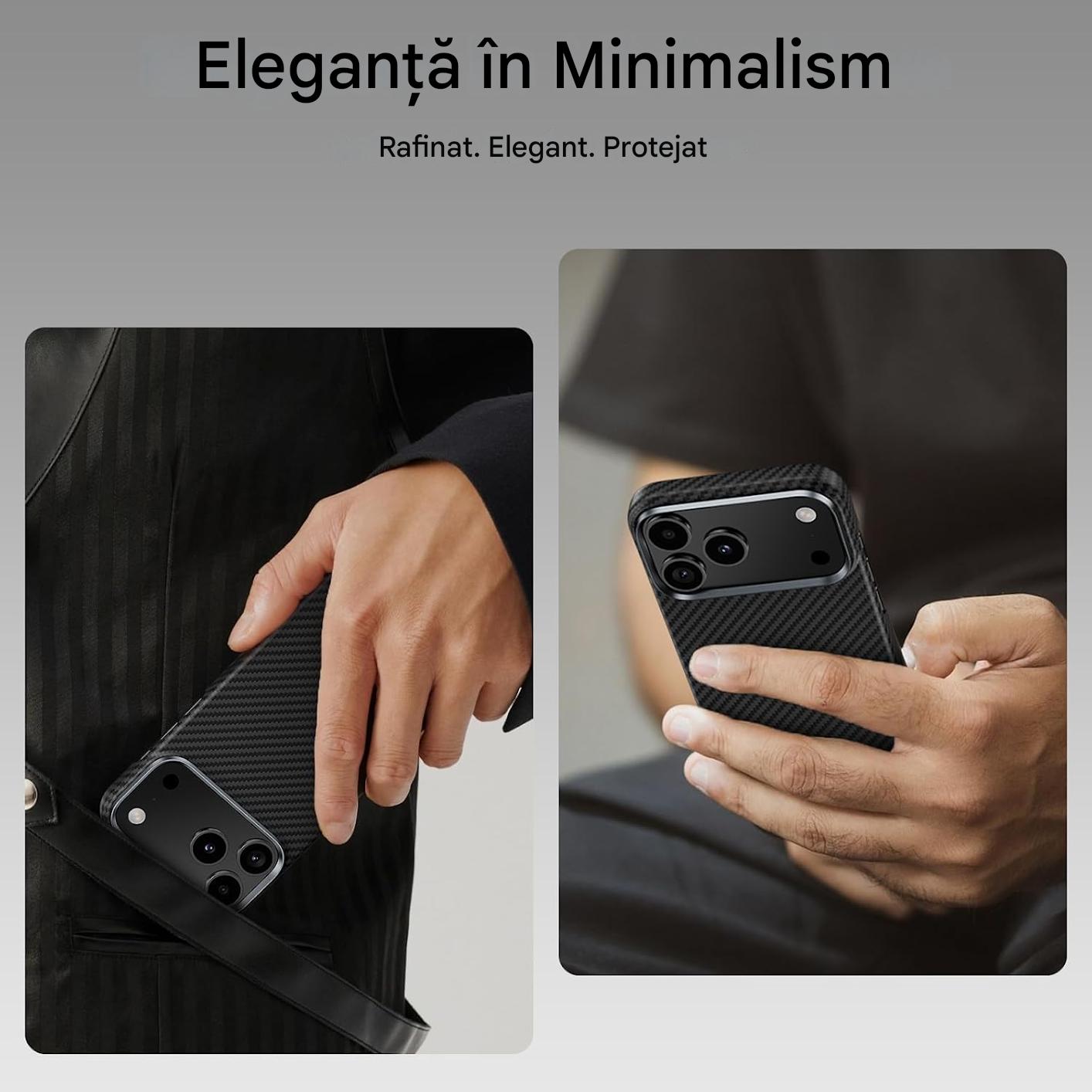 Husa MagEZ Kevlar iPhone 17 Pro Max, Aramida 600D cu functie MagSafe